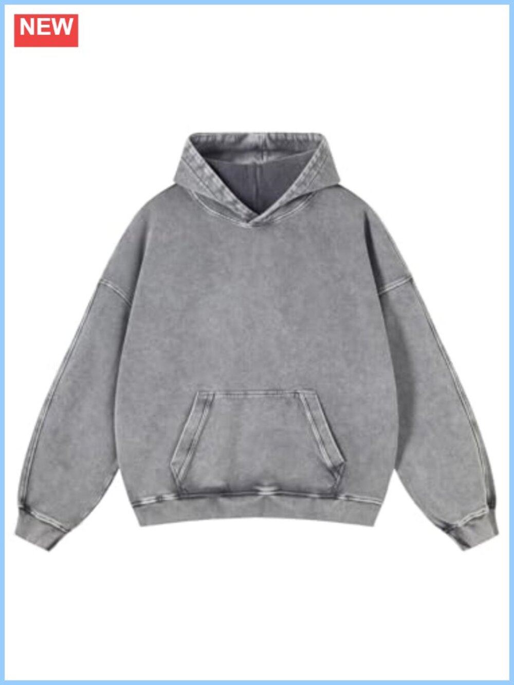 Oversized Vintage Hoodie Acid Wash Streetwear Heavyweight Cotton Pullover